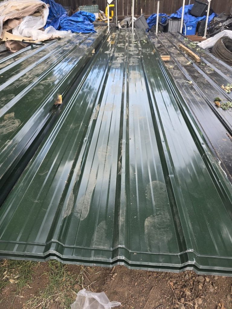 Forest Green corrugated metal roofing panel 26 gauge Sacramento